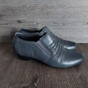Josef Seibel Gray Leather Ruched Slip On Shoes Pumps Women's 38 US 7-7.5